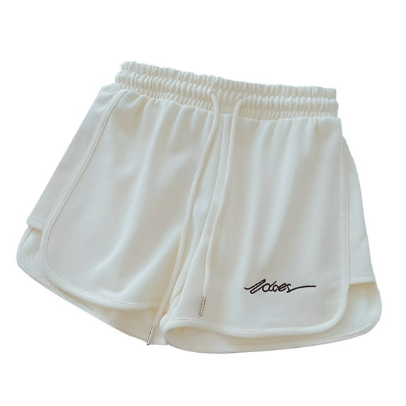 Sngxgn Women's High Waisted Stretchy Casual Shorts Casual Shorts(White,XL)