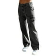 thumbnail image 1 of Sngxgn Women's Jeans High Stretch Mid Rise Straight Leg Ripped Jeans Cut Pull On Denim Pants(Black,S), 1 of 7