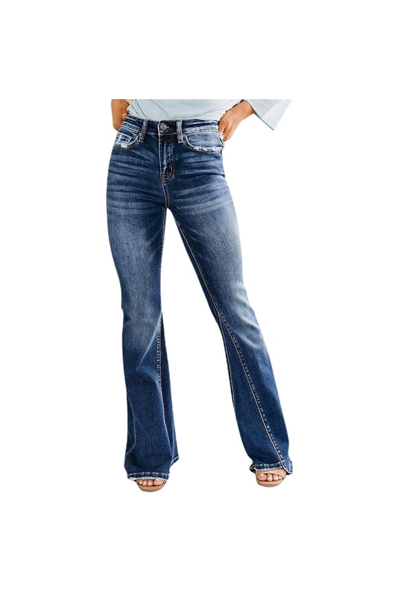 Women's Jeans Stretchy Ripped Distressed Denim Pants(A,L)