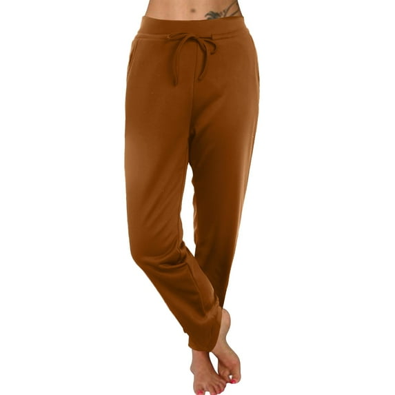 Sngxgn Women's Joggers Pants Lightweight Running with Pockets Casual Pants for Workout(Brown,XXL)