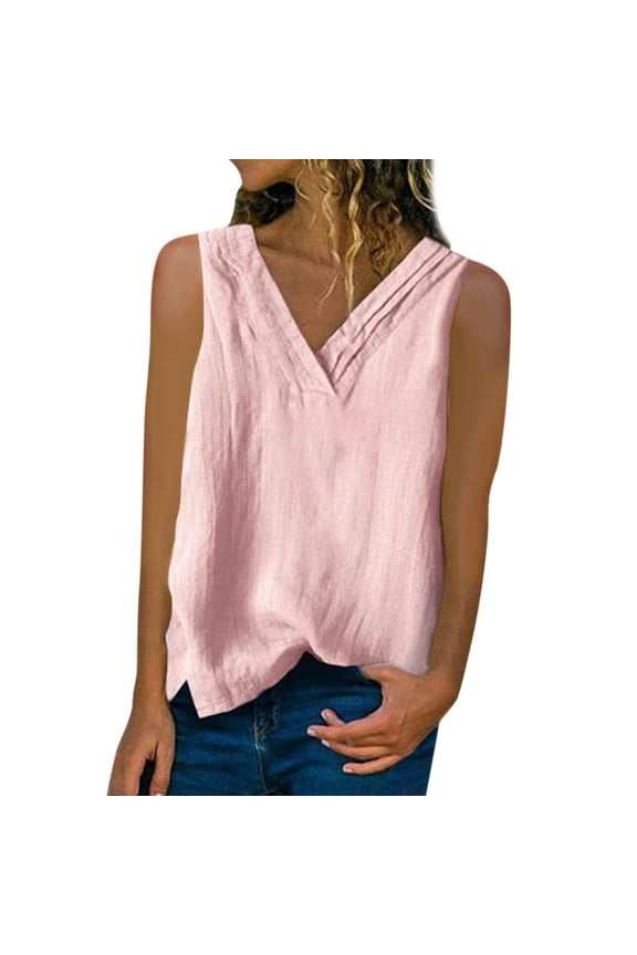 Women's Knit Cotton Rib Tank Pack, Soft Ribbed Tank Tops(Pink,XXXXL)