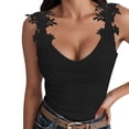 thumbnail image 1 of Sngxgn Women's Lace Tank Top Camisoles V Neck Spaghetti Strap Tops(Black,XXXL), 1 of 5