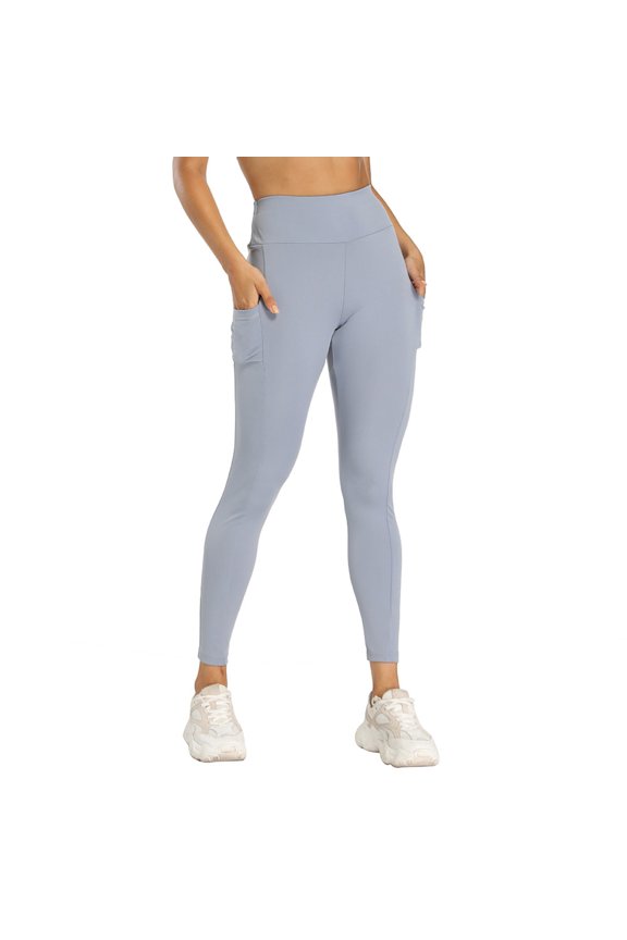 Women's Leggings Soft Stretchy Pants(Grey,XL)