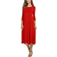 thumbnail image 1 of Sngxgn Women's Long Sleeve Ruched Bodycon Dress Square Neck Party Midi Dresses(Red,XXL), 1 of 6