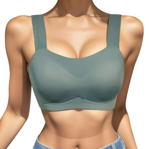 Sngxgn Women's Medium Support Tank Top Ribbed Seamless Workout Exercise Sport Bra(Green,XXL)