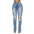 thumbnail image 1 of Sngxgn Women's Mid Rise Stretch Cut Jean(Blue,M), 1 of 8
