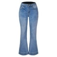 thumbnail image 1 of Sngxgn Women's Mid Rise Waist Cut Riding Jean(Light Blue,M), 1 of 7