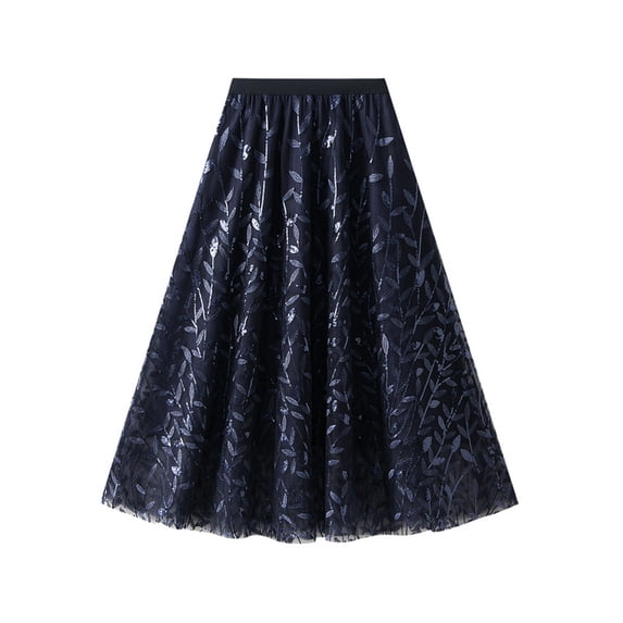 Sngxgn Women's Mini Skirts High Waisted Casual A-Line Short Skirt(Blue,One Size)