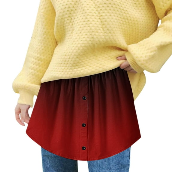 Sngxgn Women's Mini Skirts High Waisted Casual A-Line Short Skirt(Red,XL)