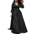 thumbnail image 1 of Sngxgn Women's Neck Sleeveless Ruched Bodycon Wrap Party Midi Dress(Black,XL), 1 of 5