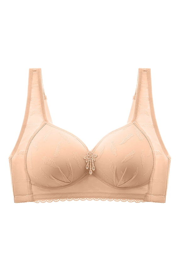 Women's No Side Effects Underarm-Smoothing Comfort Wireless Lightly Lined T-Shirt Bra(Orange,38)