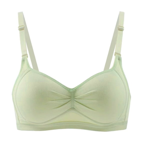 Sngxgn Women's No Side Effects Underarm and Back-Smoothing Comfort Wireless Lightly Lined T-Shirt Bra(Green,38)