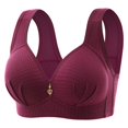 thumbnail image 1 of Sngxgn Women's No Side Effects Underarm and Back-Smoothing Comfort Wireless T-Shirt Bra(Red,38), 1 of 3