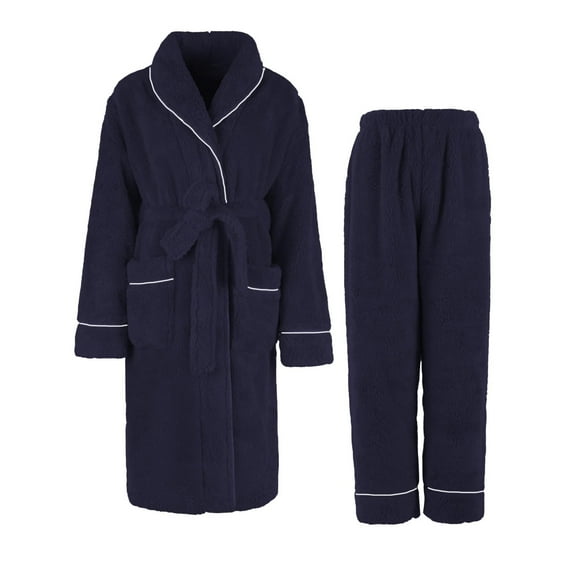Sngxgn Women's Pajamas Sets Long Sleeve with Pants Soft Sleepwear Pjs Lightweight Lounge Set with Pockets(Navy,XL)