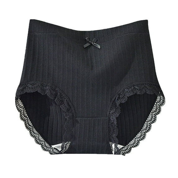 Sngxgn Women's Panties Smoothing Cotton Underwear(Black,M)