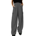 thumbnail image 1 of Sngxgn Women's Pants Casual Trouser Pants Elastic Waist Slim Pockets(Grey,XXL/5), 1 of 9
