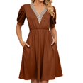 thumbnail image 1 of Sngxgn Women's Party Dress Bodycon Dresses Long Sleeve(Brown,L), 1 of 6