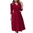 thumbnail image 1 of Sngxgn Women's Party Dress Bodycon Dresses Long Sleeve(Red,XXL), 1 of 5