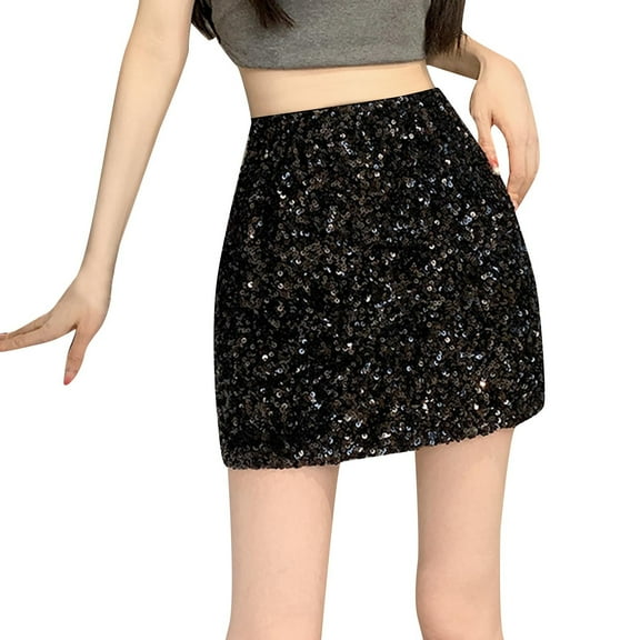 Sngxgn Women's Pleated Skater Skirt Basic Casual High Waisted Ruffles Flared Mini Skirts(Black,S)