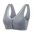 thumbnail image 1 of Sngxgn Women's Plus Size Front-Closure Wireless Bra Underwire(Grey,42), 1 of 3