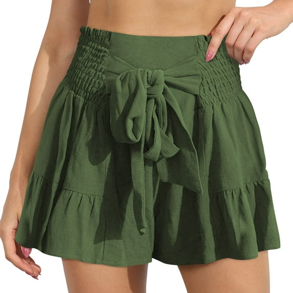 Sngxgn Women's Print Skirt Pleated A-Line Swing Midi Skirts(Green,S)