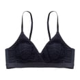 thumbnail image 1 of Sngxgn Women's Pure Comfort Wireless Lace Longline Bralette(Black,B), 1 of 8