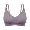 thumbnail image 1 of Sngxgn Women's Pure Comfort Wireless Lace Longline Bralette(Purple,XXL), 1 of 4