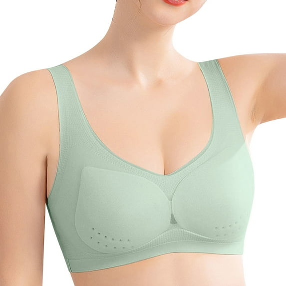 Sngxgn Women's Push up Bra Underwire Tshirt Padded Lace(Green,XXL)