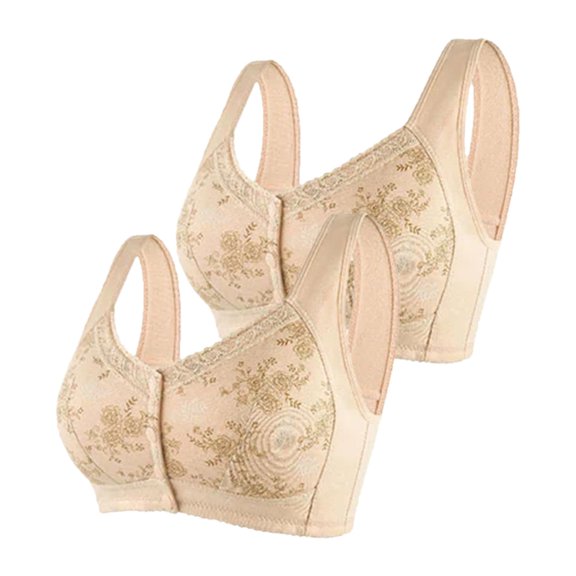 Sngxgn Women's Push up Lace Bra Underwire Plunge Full Coverage Bras (Beige,46)