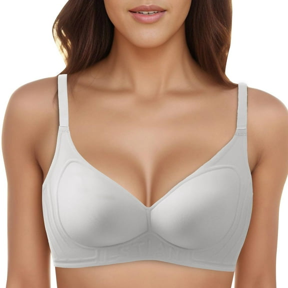 Sngxgn Women's Push up Lace Bra Underwire Plunge Full Coverage Bras (Grey,XXL)