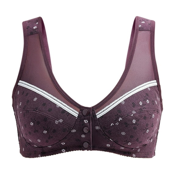 Sngxgn Women's Push up Lace Bra Underwire Plunge Full Coverage Bras (Purple,46)