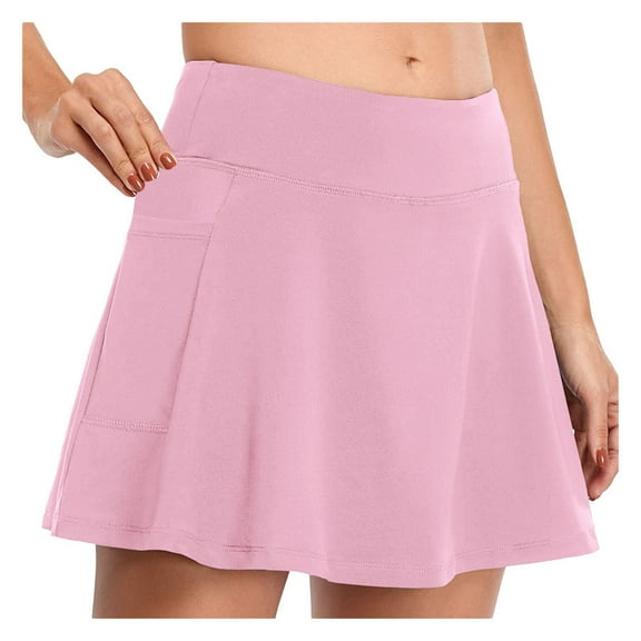 Sngxgn Women's Ribbed Bodycon Skirt Elastic High Waist Pencil Short Mini Skirt(Pink,M)