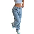 thumbnail image 1 of Sngxgn Women's Ripped Straight Leg Jeans Mid Waist Vintage Jeans(A,S), 1 of 4
