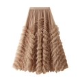 thumbnail image 1 of Sngxgn Women's Ruched Streetwear Bodycon Mini Skirt Stretch Skirts(Khaki,One Size), 1 of 4