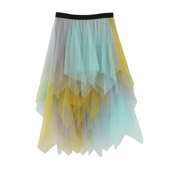 Sngxgn Women's Ruched Streetwear Bodycon Mini Skirt Stretch Skirts(Yellow,One Size)