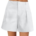 thumbnail image 1 of Sngxgn Women's Running Shorts Elastic High Waisted Shorts Pocket Sporty Workout Shorts Gym Shorts(White,XL), 1 of 4