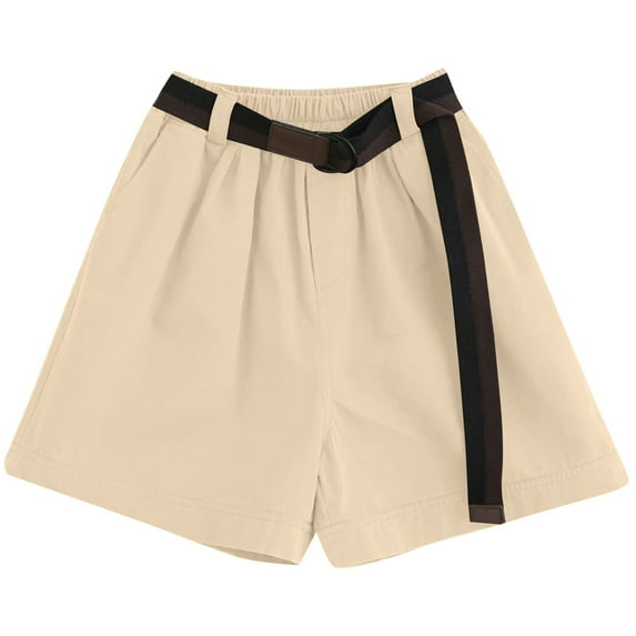 Sngxgn Womens Cotton Short with Pockets and Drawstring Waist(Khaki,L)