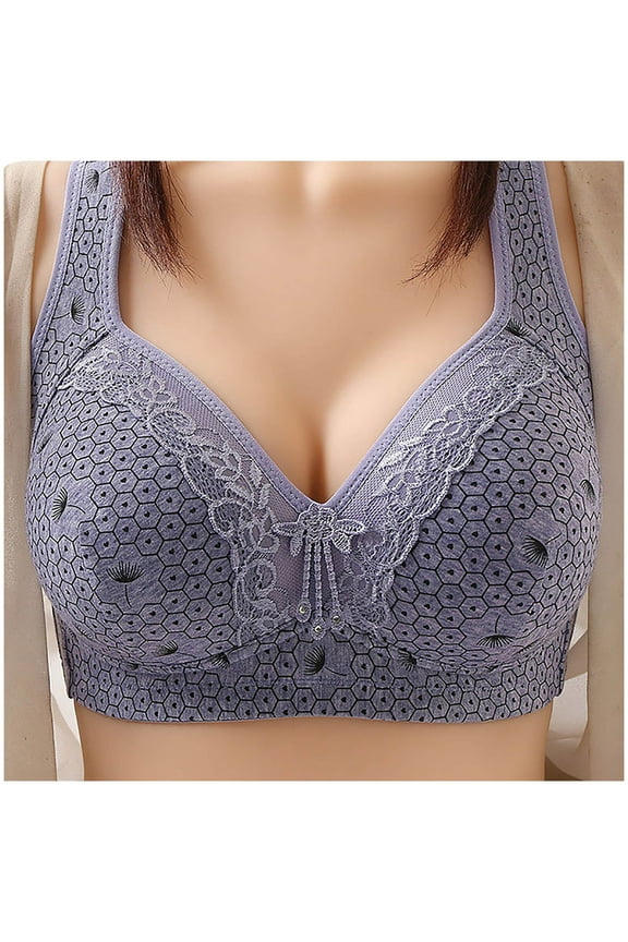 Women's Seamed Soft C up Wirefree Cotton Bra(A,44)