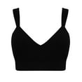 thumbnail image 1 of Sngxgn Women's Seamed Soft C up Wirefree Cotton Bra(Black,XXXL), 1 of 3