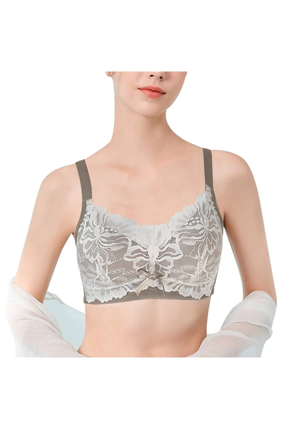 Women's Seamed Soft C up Wirefree Cotton Bra(Green,85A)