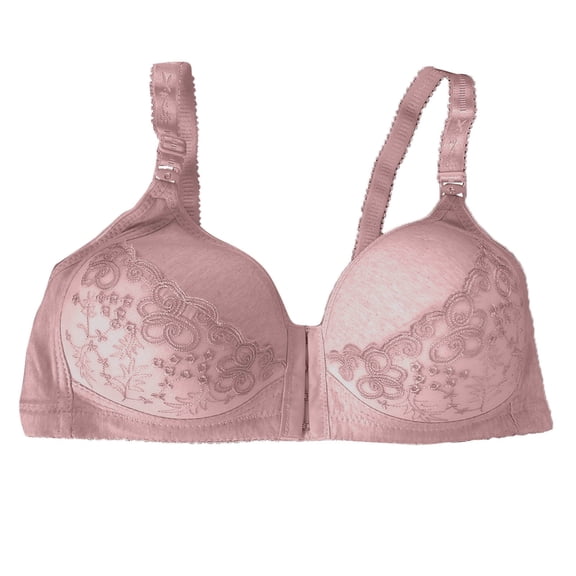 Sngxgn Women's Seamed Soft C up Wirefree Cotton Bra(Pink,36)