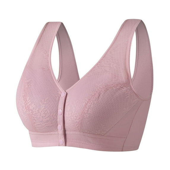Sngxgn Women's Seamed Soft C up Wirefree Cotton Bra(Rose Gold,42)