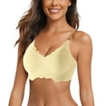 thumbnail image 1 of Sngxgn Women's Seamed Soft C up Wirefree Cotton Bra(Yellow,XL), 1 of 4