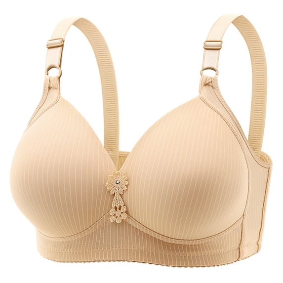 Sngxgn Women's Seamless Lift Bralette, Wireless Long-Line Convertible Bralette(Beige,48)