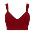 thumbnail image 1 of Sngxgn Women's Seamless Lift Bralette, Wireless Long-Line Convertible Bralette(Red,XL), 1 of 3
