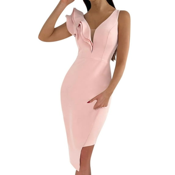 Sngxgn Women's Sexy Slip Maxi Dress Dresses for Women Casual Sleeveless Long Dress(Pink,XL)