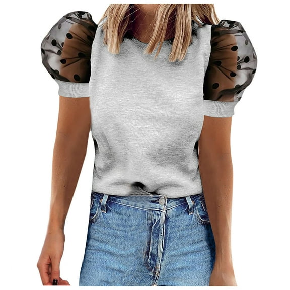 Sngxgn Women's Short Sleeves Ribbed Fitted Shirt Basic V Neck Slim T Shirt Tops(Grey,S)