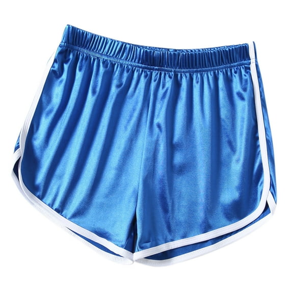 Sngxgn Women's Shorts Casual Summer Drawstring Comfy Elastic High Waist Running Shorts with Pockets(Dark Blue,M)