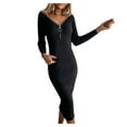 thumbnail image 1 of Sngxgn Women's Shoulder Short Dress Ruched Bodycon Mini Dress(Black,XL), 1 of 5