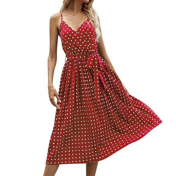 Sngxgn Women's Sleeveless Halter Midi Dress Bodycon Split Dresses(Red,M)